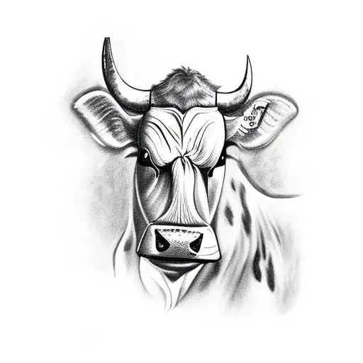 Cow With Leo Tatoo