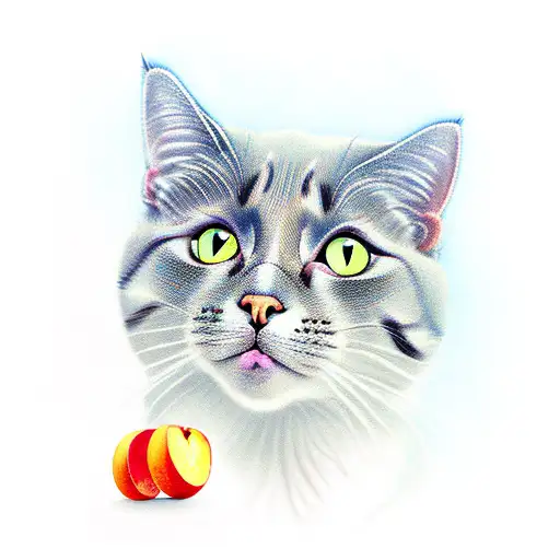 Cat With Peach