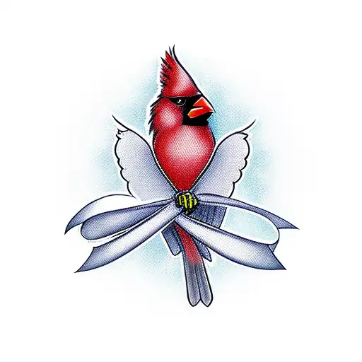 Cardinal With Breast Cancer Awareness Ribbon