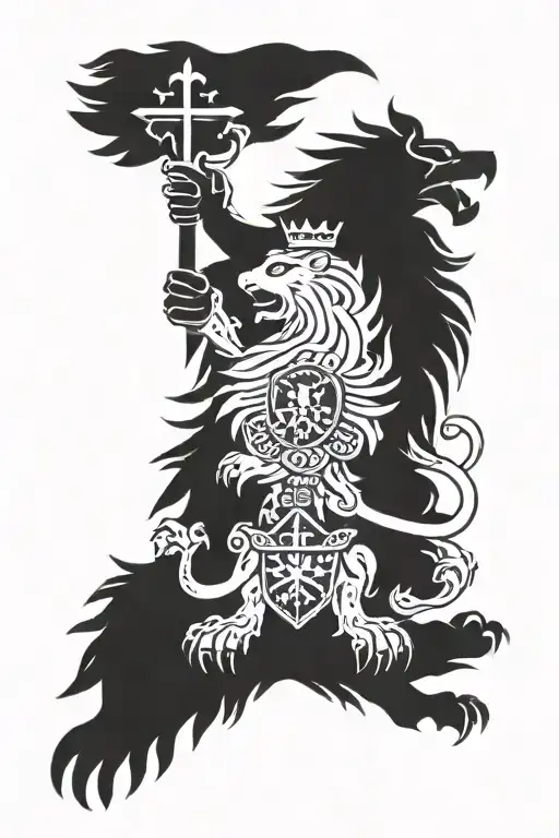 Czech Natiinal Lion And Polish National Eagle Slovak National Cross