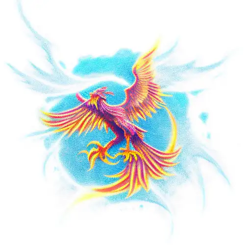 Rising Phoenix Across The Chest And Over One Shoulder