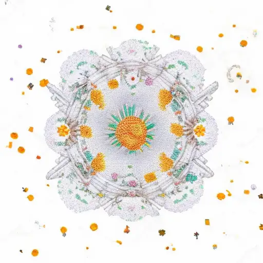A Scorpio Constellation Surrounded By A Wreath Of Marigold Flowers