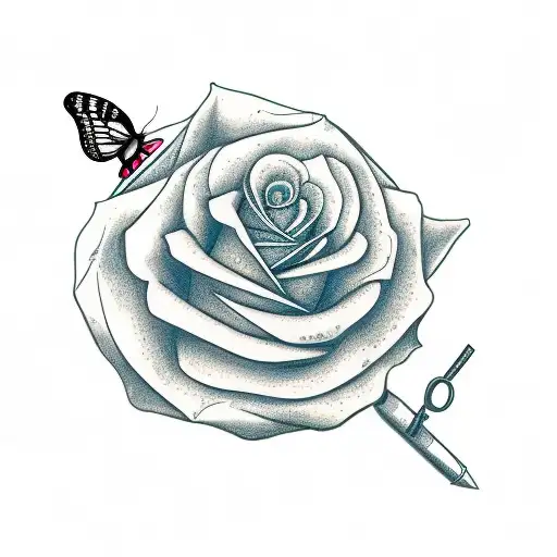 Butterflyon Rose With Clothespin