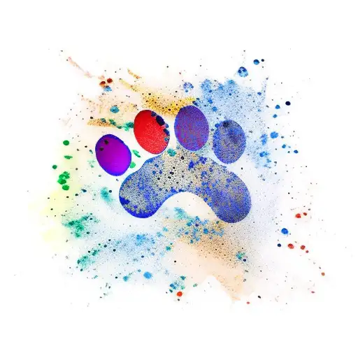 Dog Paw Print Water Color