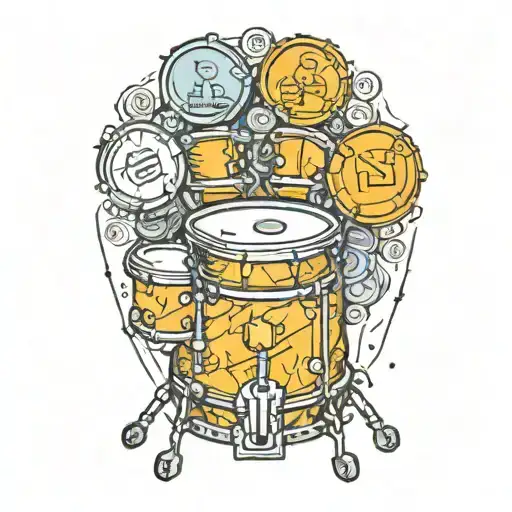 A Drum Set Made Out Of Various Coins Symbolizing Financial Success