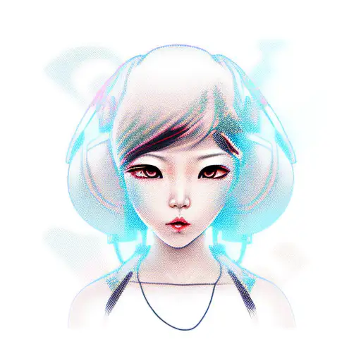 Asian Girl In Cyberpunk Style