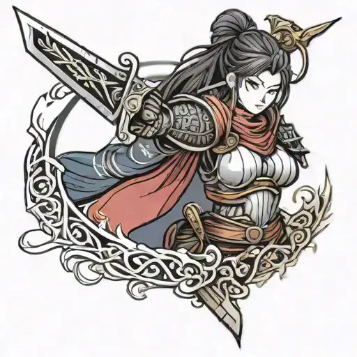 Dark Souls Inspired Female Samurai With Mystical Aura And Intricate Sword Designs