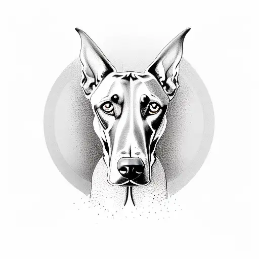 Doberman Color Marron Con Orejas