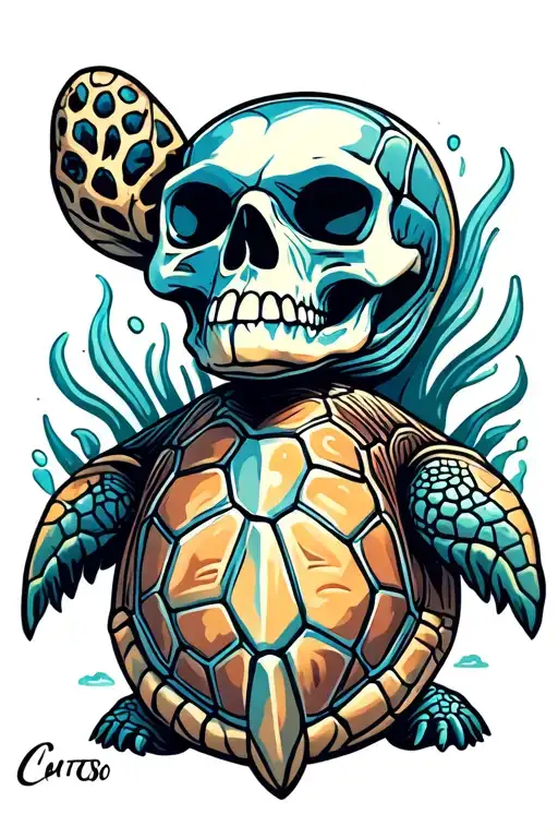 Skull Sea Turtle