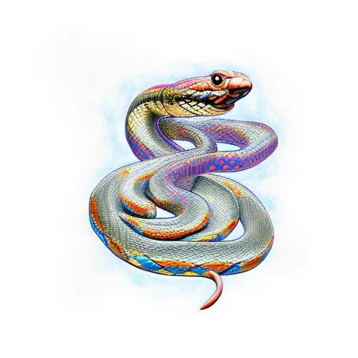 Snake Wrapping Around A Fenix Bird