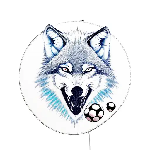 A New-school Design Of A Wolf Wearing A Soccer Jersey And Holding A Suitcase With Travel Stickers