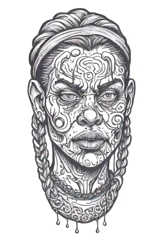 Durk Souls Bust Portrait With Pigtails