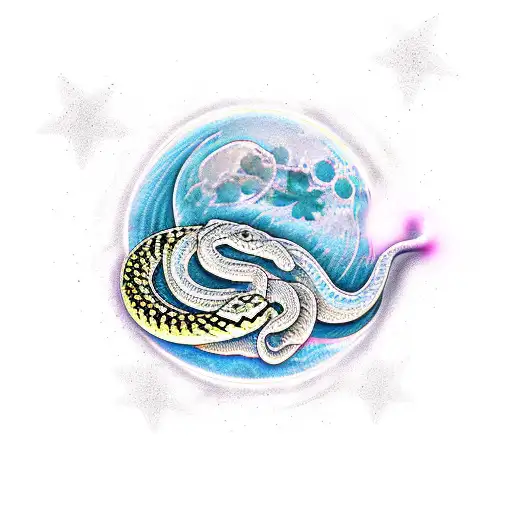 Moon With Snake