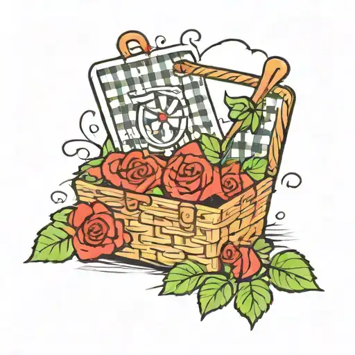Picnic Basket With Rose Bow