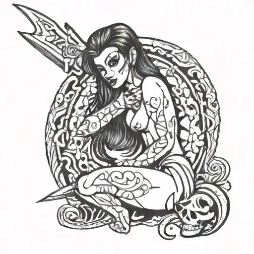 Chicano Naked Beautiful Girl Tied With Knife In Blood