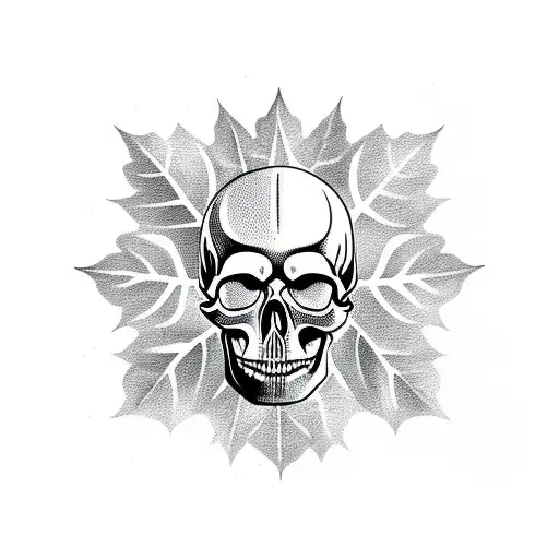 Skull With Oak Leaf