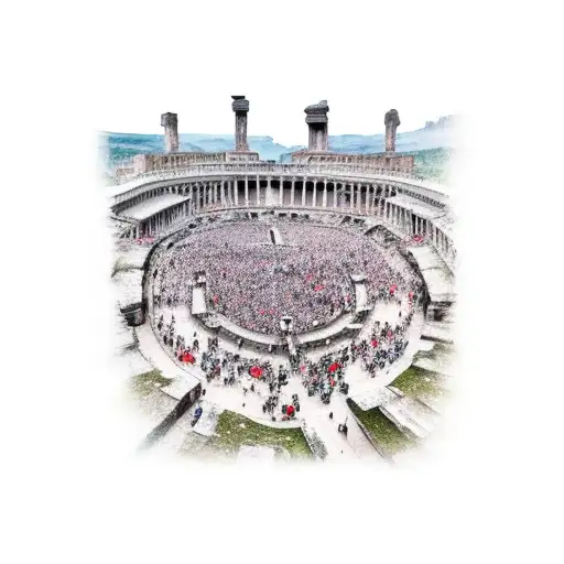 An Epic Battle Scene Between Gladiators In The Roman Coliseum