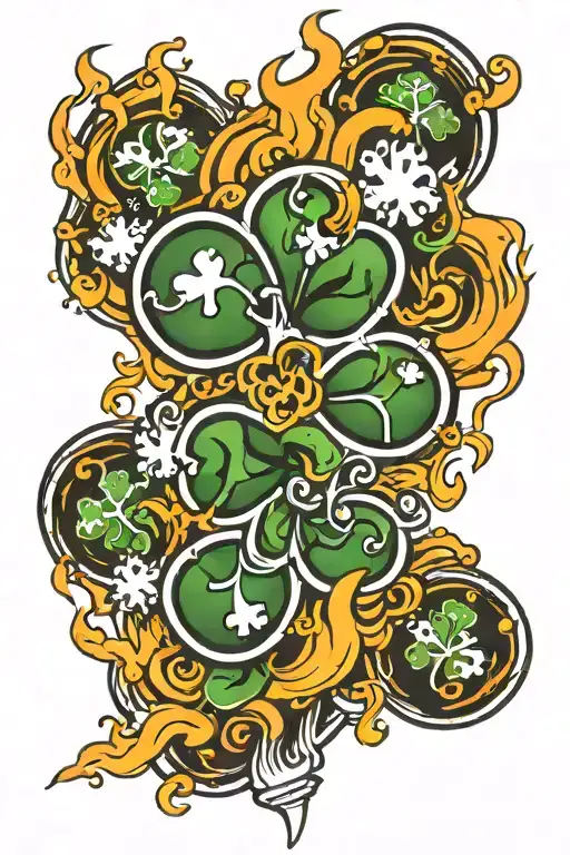 Card On Fire With Clover