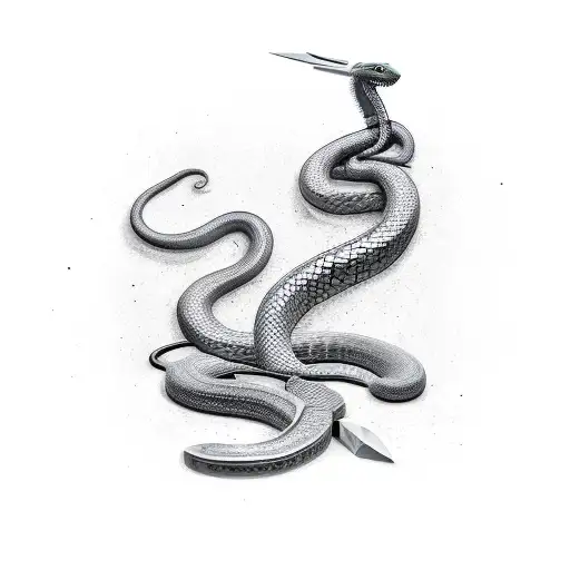 Snake Climbing The Sword