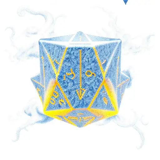 Dnd Dice In A Vertical Row With Phoenix Above Them