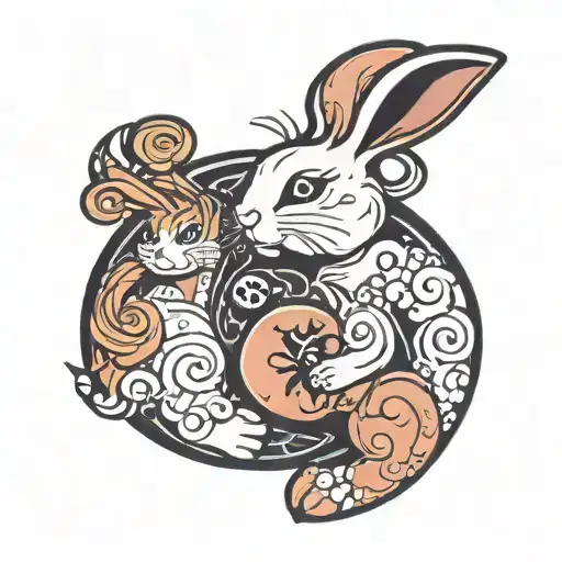 Yin Yang Symbol Using The Playboy Bunny Rabbit