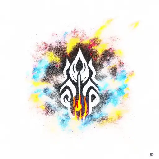 Dark Sign From Dark Souls With Bonfire At The Bottom