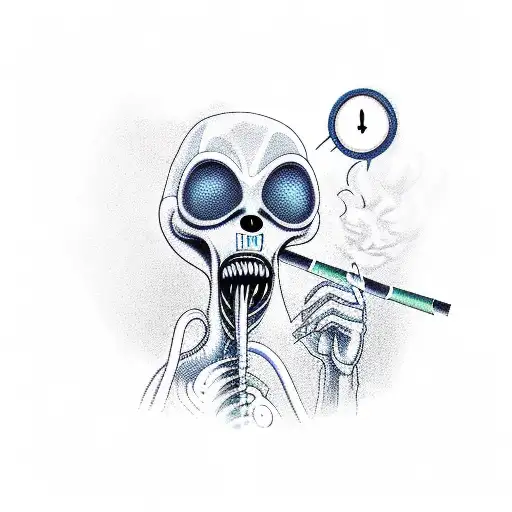 Alien Dentist Smoking A Joint