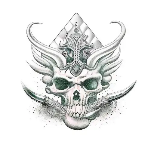 Rata Blanca Con Cabeza Gris Agarrada A Una Navaja Stiletto En Estilo Neotradicional Y Full Color