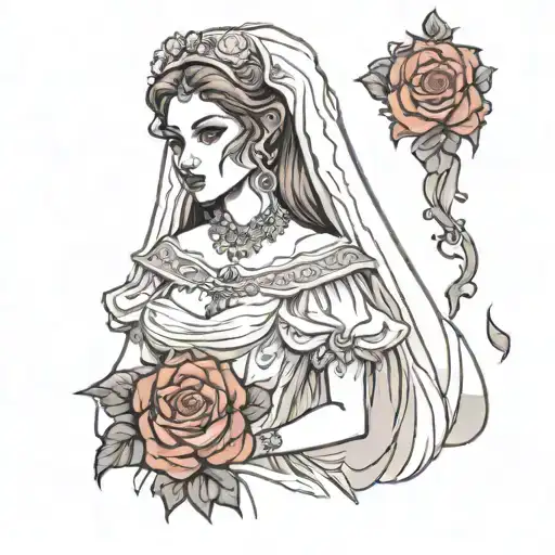 Female Troglodyte In Wedding Dress And Veil