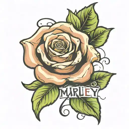 The Name Marley Written In A Rose