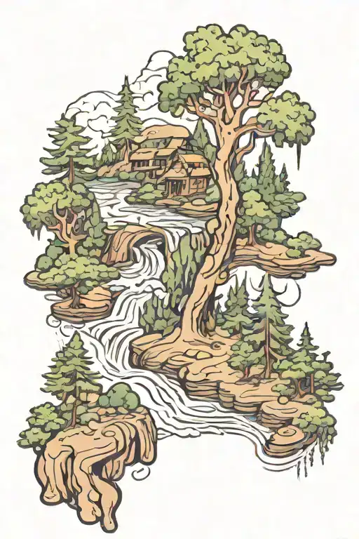 River Flowing Through A Dense Forest