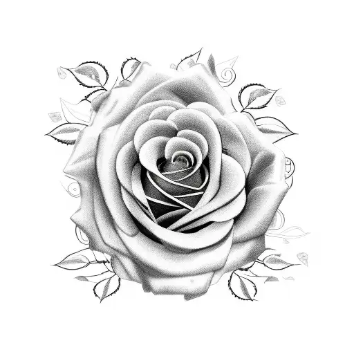 Black Rose With Vines