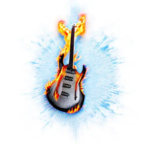 An Electrifying Heavy Metal Guitar Engulfed In Flames