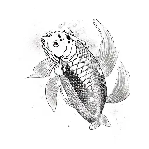 Koi Fish With A Long Flowy Tail