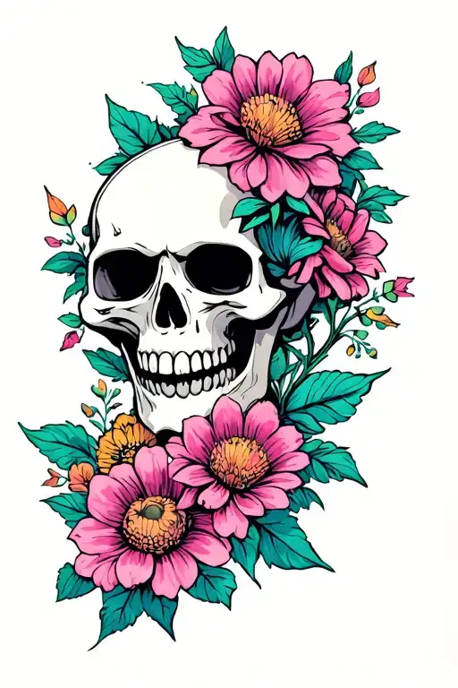 Servo Skull And Flowers Growing