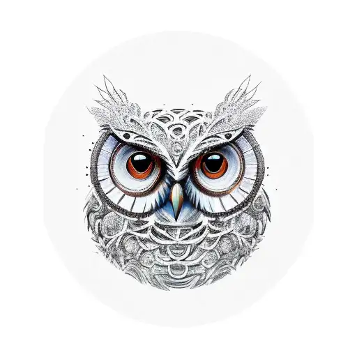 An Intricate Design Of An Owl Perched On A Branch With Gears And Robotic Elements Incorporated