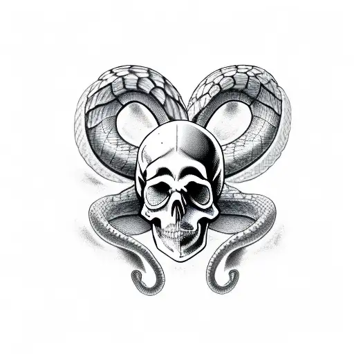 Full Arm Snake And Skull