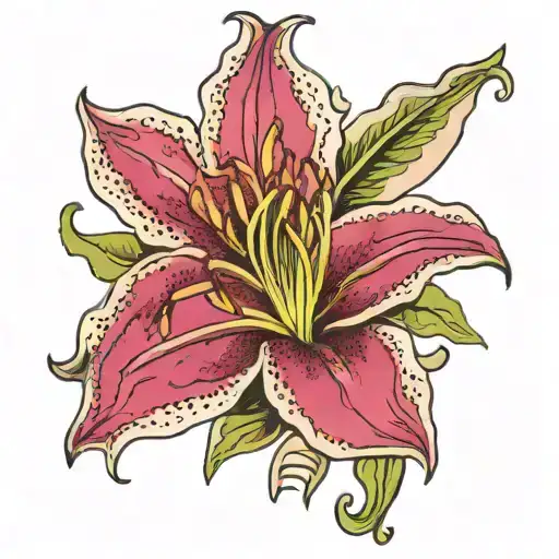 Stargazer Lily With The Numbers 8938 And 7849