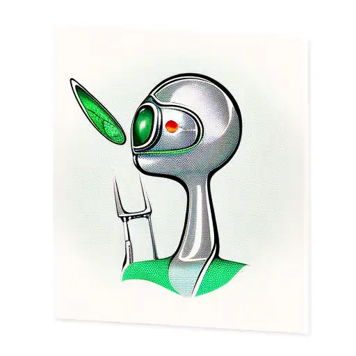 Green Space Alien As A 1950S Retro Pin-up Girl