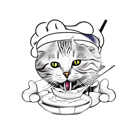 A Whimsical Cat Chef Cooking Up A Storm In The Kitchen
