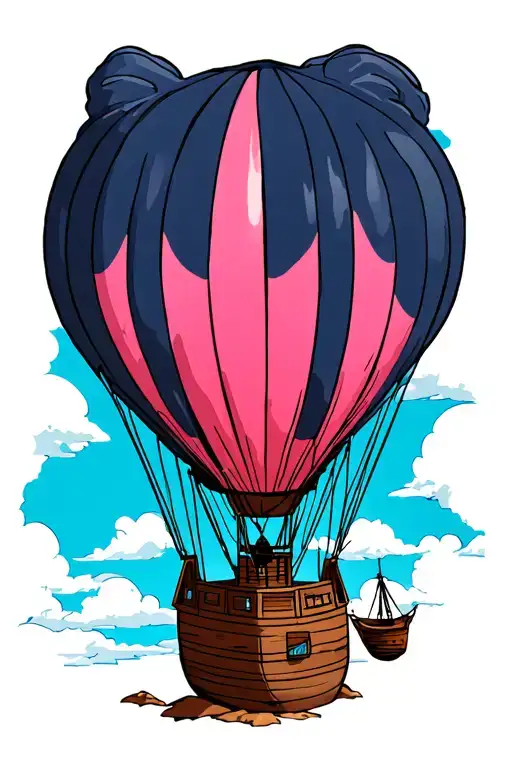 Hot Air Balloon Anchored To The Ground