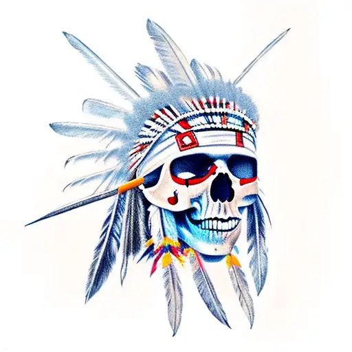 Native Indian Skull Warrior