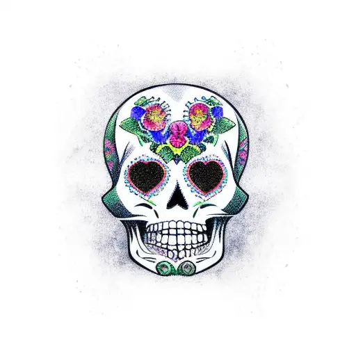 Acatenango Morphed With A Sugar Skull