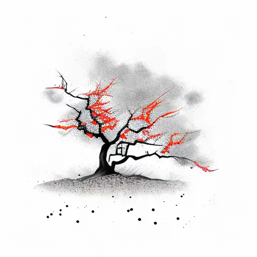 Black Red Samurai Tree Raven Timeouts