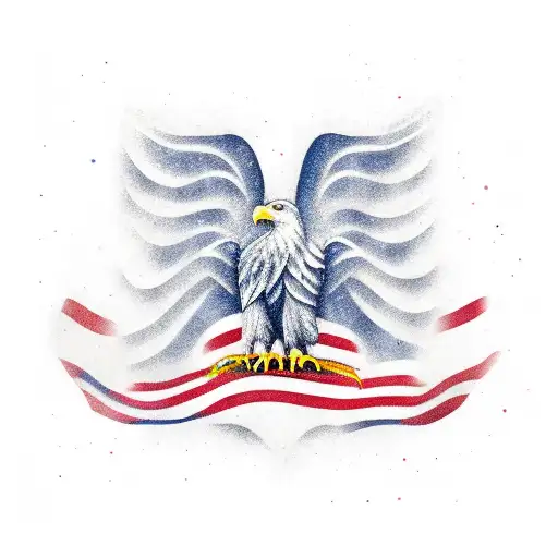 American Eagle With American Flag Lighting