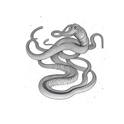 Snake Wrapped Around Aries Neck