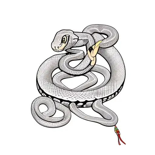 Snake Wrapped Around Aries Neck