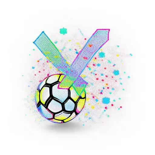 Autism Awareness Ribbon Formed By Soccer Balls