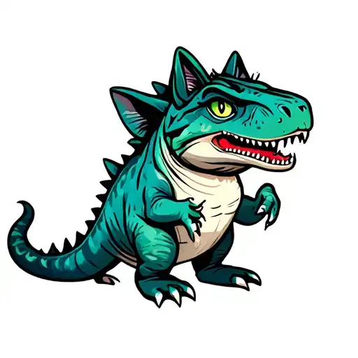 Dinosaur Cat Playing