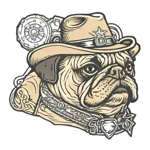 Cowboy Pug Dog